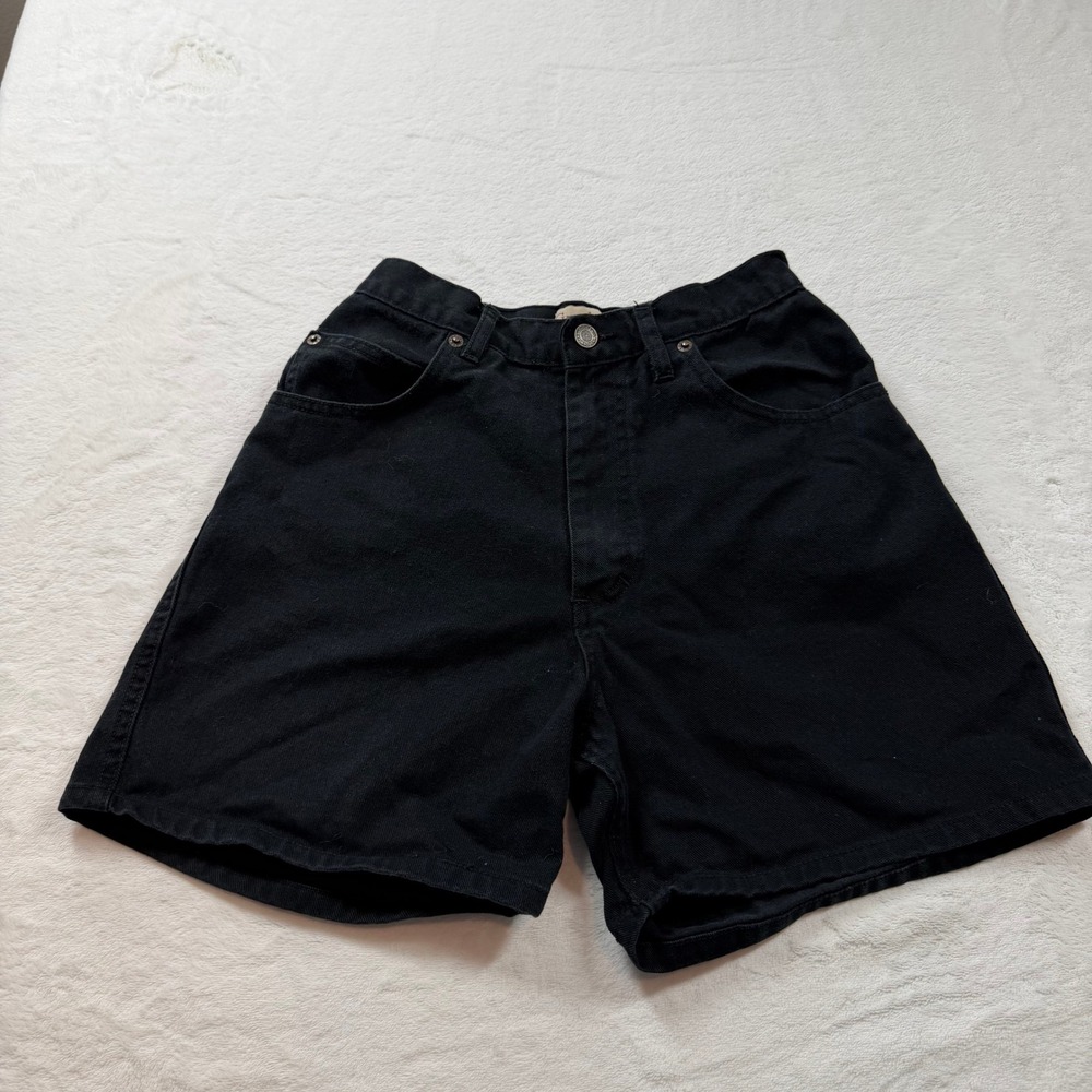 GreatLand Trading Co Denim Shorts Womens 3/4 Black Good High Waisted Vintage 90s